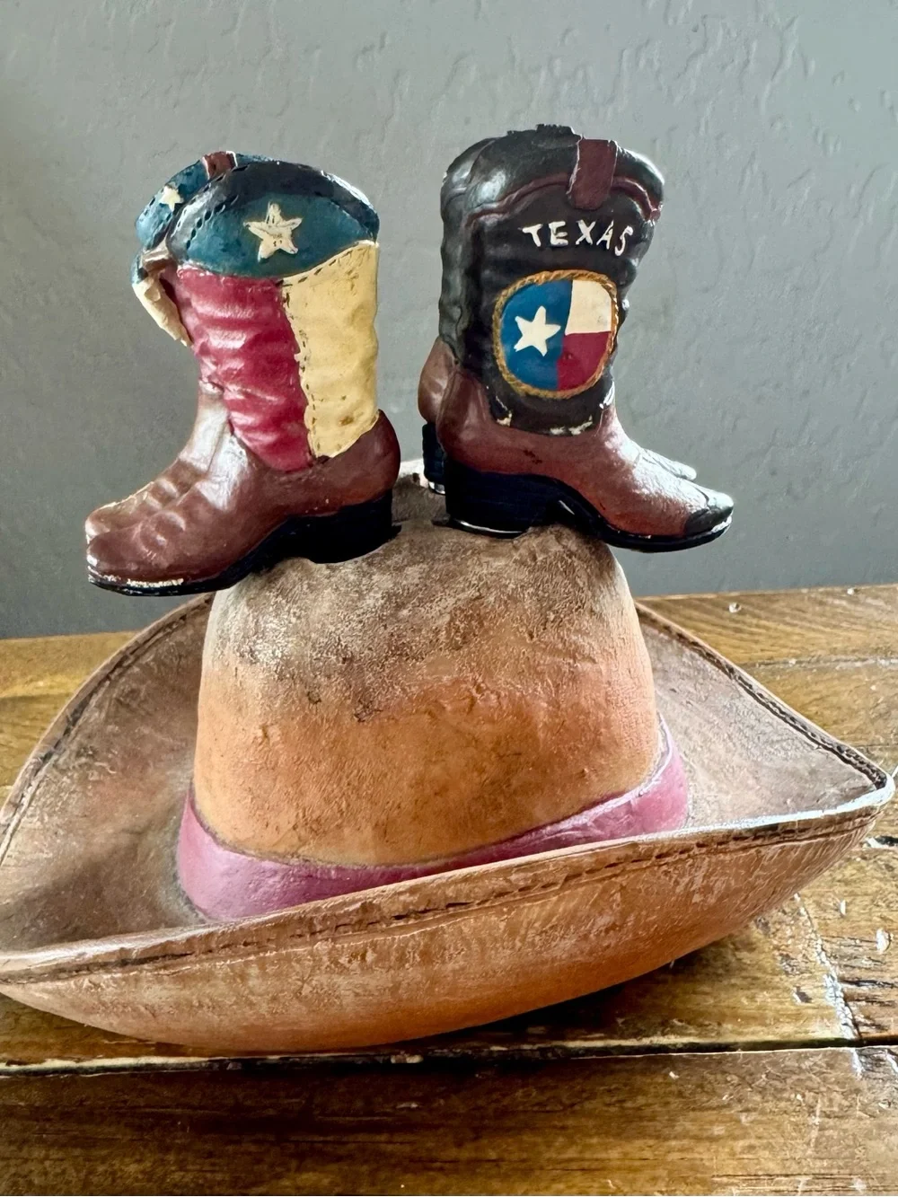 Texas Cowboy Boot Cheese Spreader Set w/ Cowboy Hat Holder Western Decor